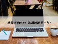 就是玩的pc28（就是玩的前一句）