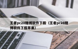 王者pc28赌博软件下载（王者pc28赌博软件下载苹果）