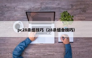 pc28杀组技巧（28杀组合技巧）