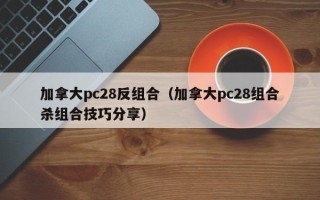 加拿大pc28反组合（加拿大pc28组合杀组合技巧分享）