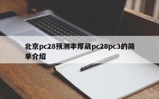 北京pc28预测丰厚葳pc28pc3的简单介绍