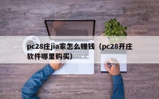 pc28庄jia家怎么赚钱（pc28开庄软件哪里购买）