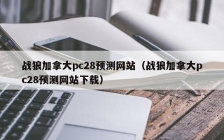 战狼加拿大pc28预测网站（战狼加拿大pc28预测网站下载）