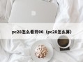 pc28怎么看开00（pc28怎么算）